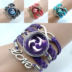 Genshin Impact Cosplay Armbånd Anime 7 Elements Håndstrikke Armbånd Elsker Julegaver