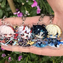 Genshin Impact Kaedehara Kazuha Arataki Itto Albedo Xiao Keychain Figure Odznak Anime Game Cosplay příslušenství