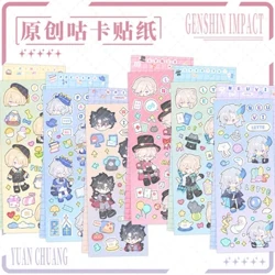 Effaith Genshin Fontaine Cosplay Neuvillette yn Datgan Sticeri Ciwt Cartwn Decal Gliniadur Cês Ffôn Gitâr Sgrialu Ffyn Car