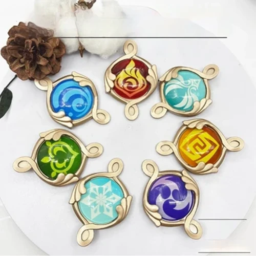 Oyun Genshin Darbe Cosplay Tanrı'nın Gözü Glow Sahne Fontaine Furina Neuvillette Wriothesley Aydınlık Broş Rozeti Anime Aksesuarları