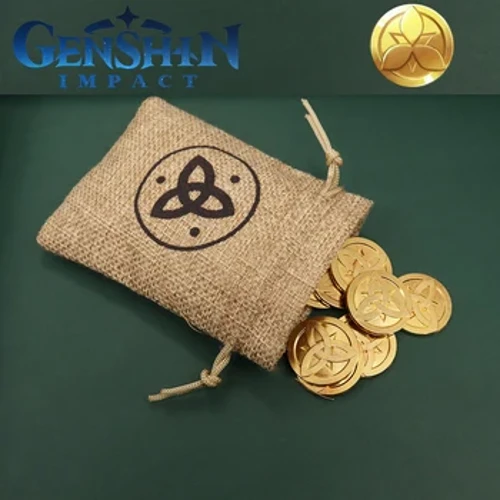 2/2.5 Cm Game Genshin Impact Mora Coin Morax Logam Cosplay Emas Mata Uang Alat Peraga Fatui Mondstadt Liyue Snezhnaya Koleksi Mainan