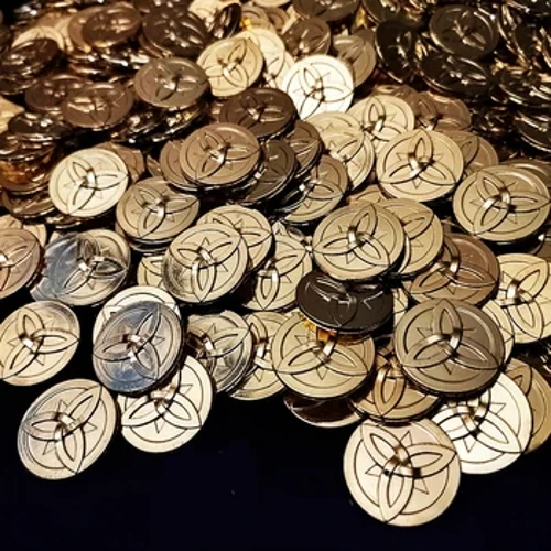 10Pcs/Set Genshin Impact Mora Open Treasure Chest Mchezo Metal Coin Imarisha Vifaa Rock God Morax Cosplay Props Accessories