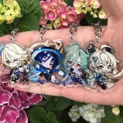 Genshin Impact Yae Miko Kaveh Baizhu Wanderer Keychain Figure Badge Anime Game Cosplay აქსესუარები