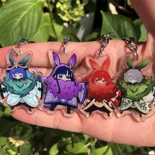 Anime Genshin Impact Keychain Abyss Mage Wanderer Beelzebul Kaveh Tartaglia Diluc aksessuarlari ryukzak marjonlarni tayanch nishoni