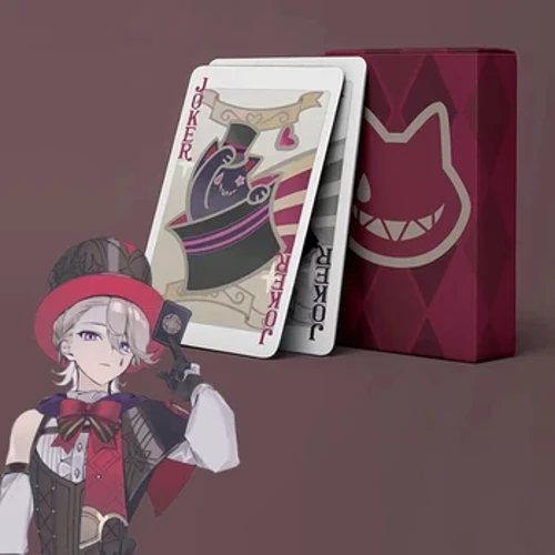 Anime Genshin Impact Lyney Lynette Cosplay Magic Poker Spelkort Bästa samlingen Cosplay Prop Tillbehör