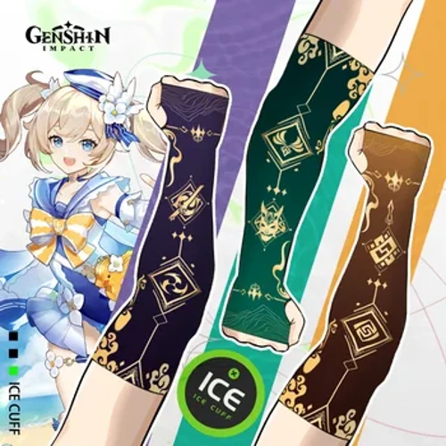 Genshin Impact Arm Sleeves Is Silke Tyg Andas Snabbtorkande Löpning Sportkläder Sol UV-skydd Långt Armskydd Armärmar