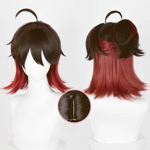 Gaming Perücke Game Genshin Impact Männer Haar Pferdeschwanz Cosplay Haar Hitzebeständig Synthetisch Kostenlose Perückenkappe