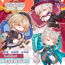 Lyney Lynette Freminet Nøglering Spil Genshin Impact Fontaine Cosplay Tilbehør Længsel Usynlige Dybder Akryl Nøglering Pendant