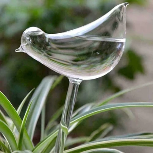 Plant Waterer Självvattnande klot, fågelform handblåsta klara vattenlökar Högkvalitativ automatisk blombevattningsenhet