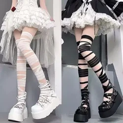 Goottilainen Lolita Asusteet Bandage Design Ohuet Pehmeät Pitkät Sukat Naisten Seksikkäät Ristinauha Pohja Sukat Cosplay Söpöt Tyttöjen Sukat