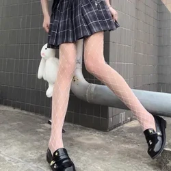 Gothic Trắng Lưới Lớn Cao Cấp Cổ Fishnet Câu Lạc Bộ Quần Gợi Cảm Nữ Đan Lưới Quần Anime JK Trang Phục Hóa Trang Sock