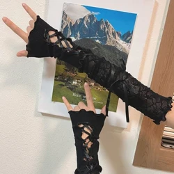 Lolita loredun parpailak eskularruak ukondo luzeko eskularruak mozorro festarako parpailak beso berogailua Comic Con Cosplay argazkirako atrezzoetarako