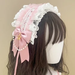 1 Chiếc Nữ Ren Dễ Thương Gothic Gothic Đầu Mũ Đội Đầu Anime Người Giúp Việc Cosplay Phụ Kiện Tóc Mũ Mũ Trụ Kẹp Tóc