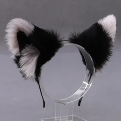 Lolita Animal Cat Fox Clust Gwallt Cylchoedd Cosplay Faux Fur Band gwallt Merched Calan Gaeaf Anime Headbands Penwisgoedd Gwallt Affeithwyr