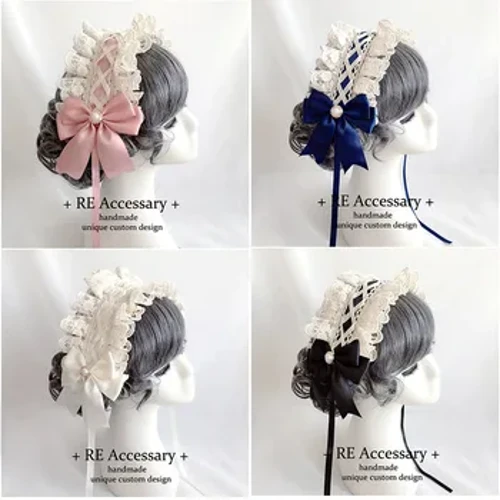 Lolita Hoer Accessoiren Meedchen Spëtzeband Headband Japanesch Stil séiss a léif Anime Accessoiren