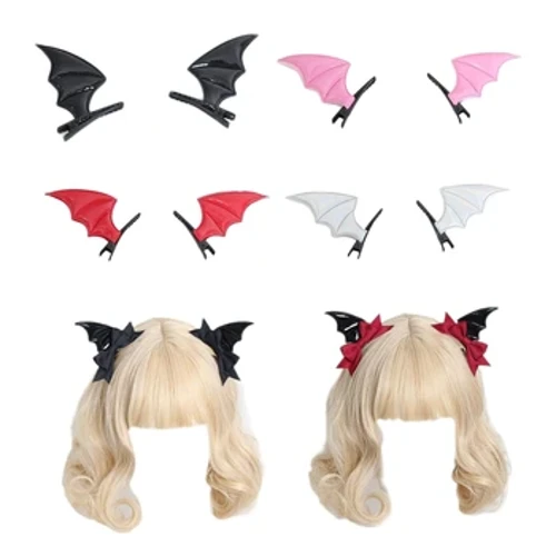 Jepit Rambut kanggo Gadis Halloween Jepit Rambut Lolita Kelelawar Setan Bentuk Sayap Jepit Rambut Jepit Rambut kanggo Balita Bocah-bocah