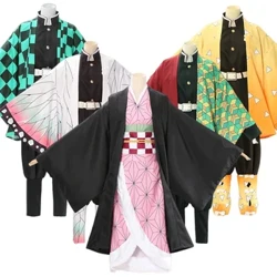 Demon Slayer Cosplay Tanjiro Nezuko Cosplay Kids Shinobu éadaí Anime Seapánach Cartún Oíche Shamhna éadaí Bronntanais Nollag
