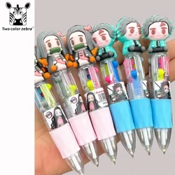 4 värvi deemoni tapja Kamado Tanjirou Nezuko ümbritsev koomiks Mini Ballpoint Pen õpilane kirjutab kirjatarbed värvipliiats