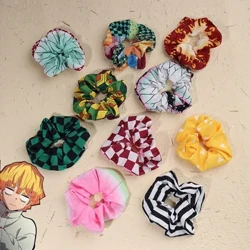 ʻO Anime Demon Slayer Cosplay Scrunchies Tanjirou Shinobu Giyu Kyojuro Hoʻoikaika ʻia i nā lauoho lauoho wahine.