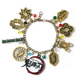 Anime Demon Slayer Pesona Gelang untuk Wanita Pria Jahat Kamado Tanjirou Gambar Bangle Gelang Adjustbale Rantai Perhiasan Hadiah
