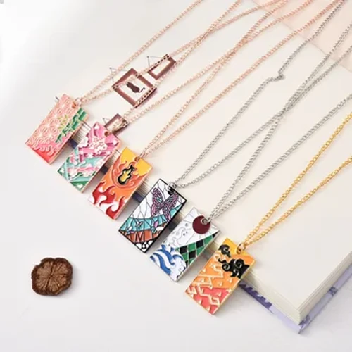 Anime Demon Slayer Halsband Kamado Tanjirou Nezuko Agatsuma Zenitsu Metallhänge Cosplay Tillbehör Man Kvinna Smycken Presenter