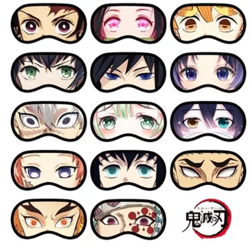 Cosplay Anime Přemožitel démonů Zavázané oči Spící Zavázané oči Anime Roztomilé měkké Neformální maska ​​na oči Cosplay Prop příslušenství