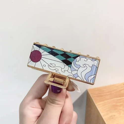 Hiusklipsit, Anime Demon Slayer -figuurit metalliset hiusklipsit, Kultaiset hiuskynnet metalliset hiusleikkeet Barrette Anime Demon Slayer Merch