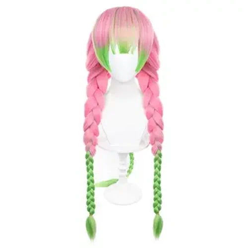 Parrucche Anime Demon Slayer Kanroji Mitsuri Cosplay Parrucche Kanroji Mitsuri capelli corti dorati