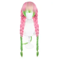 Parrucche Anime Demon Slayer Kanroji Mitsuri Cosplay Parrucche Kanroji Mitsuri capelli corti dorati