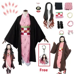 Nezuko Cosplay Anime Demon Slayer Kimetsu Không Yaiba Trang Phục Hóa Trang & Phụ Kiện Kamado Kim Đồng Phục Halloween Quần Áo