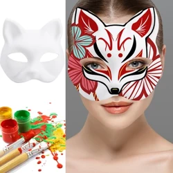 Pcs 1 za Uhuishaji wa Mbweha wa Halloween Mask ya Kijapani Cosplay Rave Uhuishaji Uliochorwa kwa Mkono wa Pepo Muuaji wa Nusu ya Paka Vinyago vya Tamasha