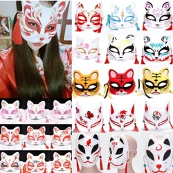 Japanese Anime Foxes Mask Japanese Cosplay Rave Anime Demon Slayer Half Face Cat Mask Festival Party Cosplay Props Facepiece