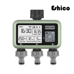 Eshico Newest 2024 3-Outlet Water Timer Program Kontrol Independen Digital Garden Sprinkler