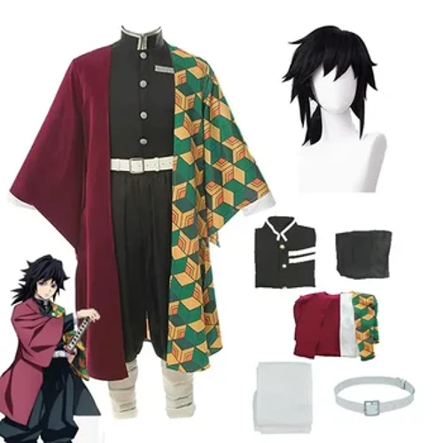 Anime Demon Slayer Tomioka Giyuu Cosplay Kostyum aksessuarlari Kostyum Uniforma Kimetsu No Yaiba Kostyumlari Peru Bolalar Kattalar uchun sovg'a