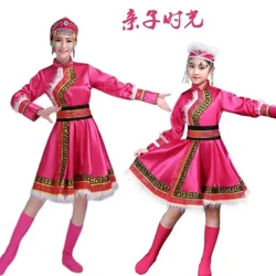 Mongoliska dansdräkter för vuxna för flickor Kinesiska nationella kläder Scenframträdande Folkdanskläder Nyår