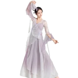 Klassieke danskleding elegant onsterfelijk lichaam charme gaaskleding Dans in China hanfu training kleding tafelprestaties