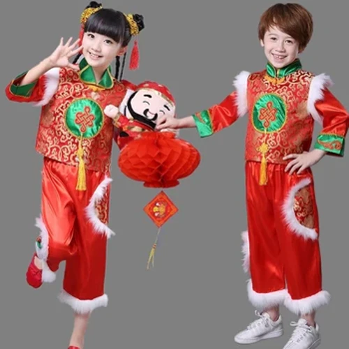 Trẻ em Quần áo truyền thống năm mới của Trung Quốc Cô gái Trang phục cổ xưa Múa dân gian Trang phục truyền thống Trung Quốc Bé trai Văn hóa Đường phù hợp với