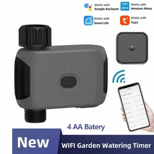 Bagong Disenyo 4 AA Batery Powered Garden Smart Irrigation Wifi Automatic Irrigation Water Timer Gumamit ng Tuya Smart Life App