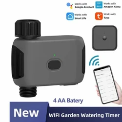 Neien Design 4 AA Batterie ugedriwwen Gaart Smart Bewässerung Wifi Automatesch Bewässerung Waasser Timer Benotzt Tuya Smart Life App