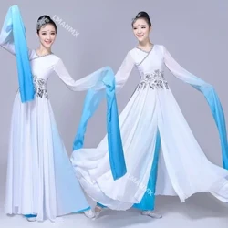 Kinesisk folkdans Modern Klassisk Dansdräkter Vattenärm Yangko Kläder Forntida traditionell orientalisk Hanfu Yangko Klänning