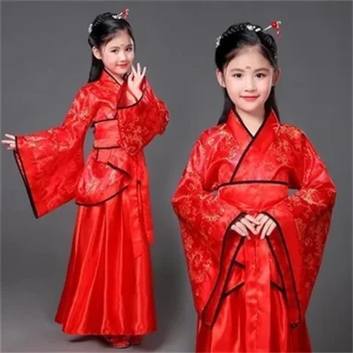 Costum tradițional chinezesc pentru dansul leului Costum pentru dans popular Rochie Hanfu pentru fete Copii Copii Fete Îmbrăcăminte China pentru dansul leului