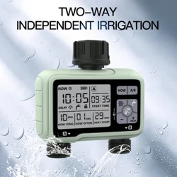 Eshico Großes LCD-Display 2-Ausgänge Haushalts-Außenbewässerungstimer Zeitgesteuertes automatisches Gartenbewässerungswerkzeug