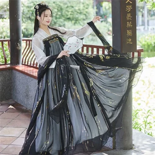 Kasuotang Pansayaw ng Babae na Tsino Tradisyonal na Sinaunang Kasuotang Intsik ng Hanfu para sa mga Babae Folk Dress Festival Outfit Damit ng Pagganap