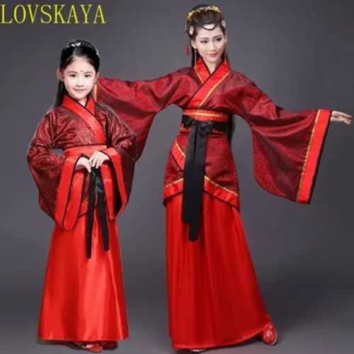Hanfu bērnu 2024. gada ķīniešu apģērbs, bērnu tradicionālo deju platformas kleita, sieviešu deju kleita pieaugušajiem