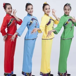 Chinese Folk Dance Costume para sa Babae Middle-aged at Elderly Square Dance Damit Classical Fan Dance at Waist Drum Dance
