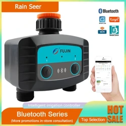 Dyfrhau FUJIN WiFi Bluetooth 2-Ffordd Amserydd Dŵr Dyfrhau garddio Falf Solenoid Smart Rheolydd Pell Ffôn Di-wifr