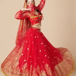 Indian Dance Κοστούμια New Performance Western γυναικείο φόρεμα 720 μοιρών κούνια φούστα κοστούμι για ενήλικες