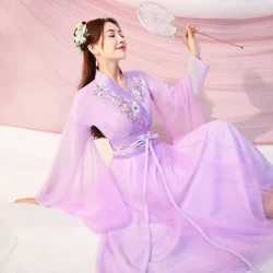 Kvinner Kinesisk Hanfu Tradisjonell Dansing Utførelse Antrekk Kostyme Han Prinsesse Klær Orientalsk Tang-dynastiet Fairy Kjoler
