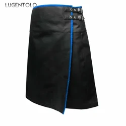 Erkekler İskoç Festivalleri Şerit Büyük Boy Etek Dans Giyim Vintage erkek İskoçya Dokunun Keten Polyester Etekler