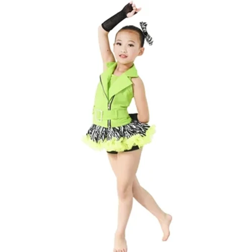 Trang phục khiêu vũ Tap & Jazz dành cho nữ Trang phục thi đấu bằng vải biểu diễn sân khấu Vui vẻ 5 CÁI